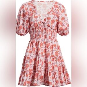 NWT SAYLOR Greyson Puff Sleeve Cotton Mini Sundress